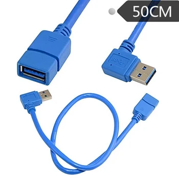 USB3.0 Duomenų eilutė USB3.0 ilgintuvas AM-AF ESU Dešinėje pusėje sulenkti 90 laipsnių pratęsimo laido duomenų linija 0,5 m
