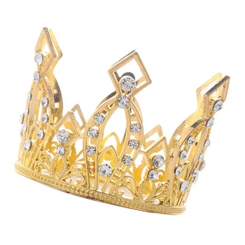 Golden Crown Tortas Topper Tiara Pyragas Papuošalai Desertas Dekoro Amatų Šalies Atsargų, Gimtadienis, Vestuvės