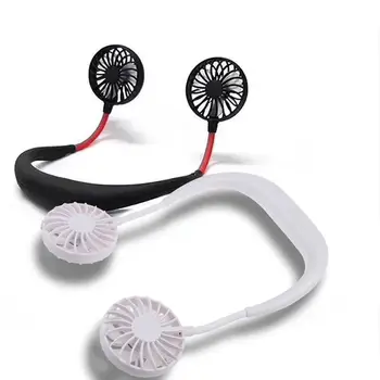 Nešiojamų Rankų, Kaklo Juosta Kabinti Gerbėjai USB Įkrovimo 360 laipsnių Padarinių Dual Fan Mini Oro Aušintuvas Vasarą