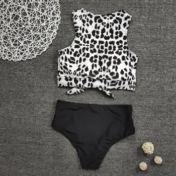 2VNT Moterų Leopardas Spausdinti Push Up Bikinis Nustatyti Moterų Paminkštinta Liemenėlė maudymosi Kostiumėliai, Tvarstis maudymosi kostiumėlį, Maudymosi Kostiumą Komplektai