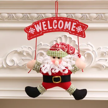 Kalėdų Ornamentu Santa Claus Sniego Kabinti Girliandą Kalėdų Medžio Durys, Kabykla Apdailos SVEIKI Audiniai, Plokštės Pakabukas Prekes