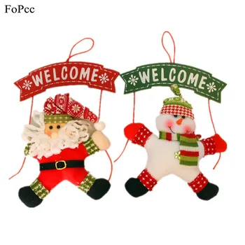Kalėdų Ornamentu Santa Claus Sniego Kabinti Girliandą Kalėdų Medžio Durys, Kabykla Apdailos SVEIKI Audiniai, Plokštės Pakabukas Prekes