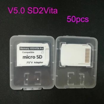50PCS Versija 5.0 SD2VITA apie PS Vita Atminties TF Kortelė PSVita Žaidimas Card1000/2000 PSV Adapteris 3.60 Sistemos SD Micro SD kortelė