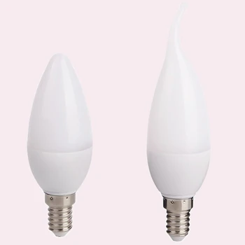 3W E14 E12 5W LED Žvakių Lemputė Šviesos Šiltai Balta/šaltai Balta kintamoji srovė 220-240V lempos crytal žvakių lemputė 10vnt/daug