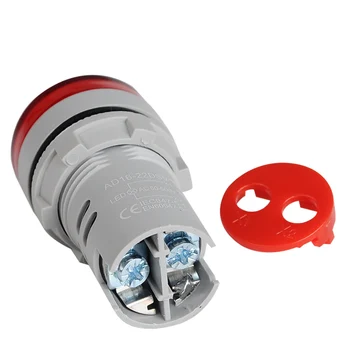 22mm Skaitmeninis Ammeter LED Ekranas Srovės Testeris, Matuoklis Voltmeter su Aikštė Turas Signalo Lemputė Asortimentą, AC 60-500V/DC 6-100V