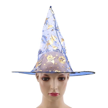 Halloween Party Hat Gazas Kvėpuojantis Aukso Modelis Ragana Pažymėjo Skrybėlę Helovinas Kostiumų Priedai