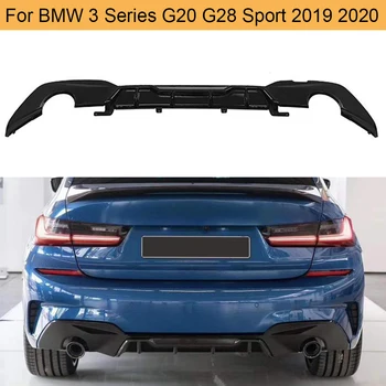 Naujas 3 Serijos PP Gloss Black Automobilio Galinio Buferio Difuzorius Lūpų Spoileris BMW G20 G28 Sporto 2019 2020 Galinis Difuzorius Lūpų