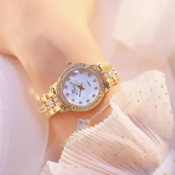 Prabanga Rose Gold Moterų Laikrodžiai Prekės Diamond Apyrankės Žiūrėti Ponios Kvarciniai Rankiniai Laikrodžiai, Nerūdijančio Plieno, Moteriška Suknelė Laikrodis 2020 M.