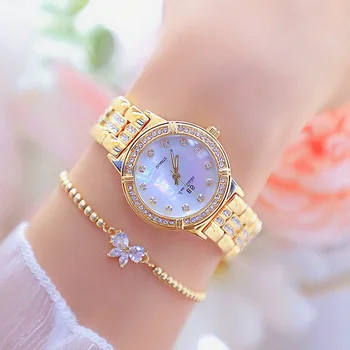 Prabanga Rose Gold Moterų Laikrodžiai Prekės Diamond Apyrankės Žiūrėti Ponios Kvarciniai Rankiniai Laikrodžiai, Nerūdijančio Plieno, Moteriška Suknelė Laikrodis 2020 M.