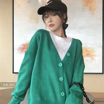 Kad vientisos spalvos megztinis kailis moteriškos pavasario ir rudens laikotarpiu ir han edition tiesiai sudaryta nauja tingus vėjas interneto