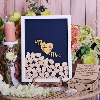 Custom karinio jūrų laivyno shadow box Mr &Mrs Svečių idėjų, alternatyvių lašas top box širdis lašas medienos vestuvių svečių knyga rėmo santuokos dovana