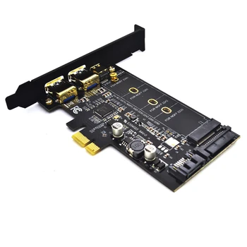 Dual USB3.0 1 prievado Tipas-c 2 M. PCIe Adapteris M2 SSD SATA B Klavišą, kad PCI-e 3.0 Valdiklis, Keitiklis Kortelę 2280 2260 2242 2230 NGFF