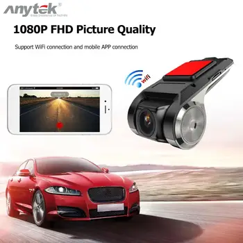 Anytek X28 Mini Automobilių DVR Kamera Visiškai WiFi PC 1080P Auto Skaitmeninis Vaizdo įrašymo Kameros WiFi ADAS G-sensorius 150 Laipsnių Brūkšnys Cam