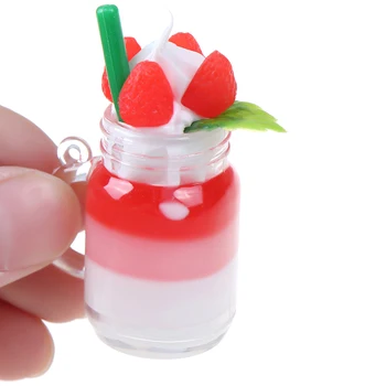 1pc Mielas Miniatiūriniai Lėlių Gėrimas Braškių Ledų Taurės Nustatyti Modelis Apsimesti Žaisti Mini Maistas Tinka Žaisti Namuose Žaislas, Lėlė Priedai