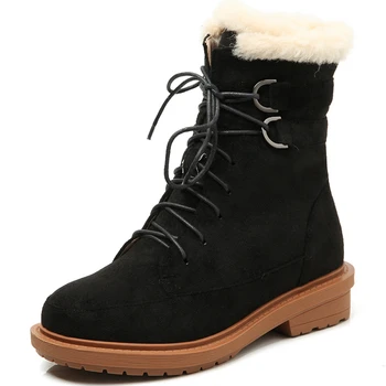 RIBETRINI Naujas Stilingas aukštos kokybės batų raišteliai Skidproof Vienintelis Laisvalaikio Išlaikyti Šiltas Kailis Žiemą Sniego Kulkšnies Bateliai Moterims, Batai Batus