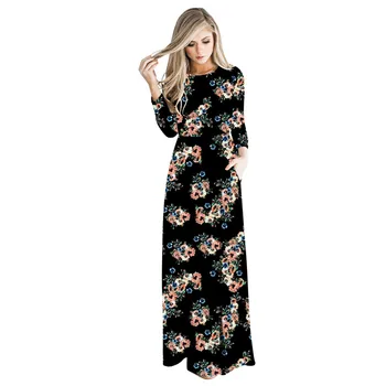 COSPOT Motina Vasaros Paplūdimio Suknelė Mama Bohemijos ilgomis rankovėmis Ilga Suknelė Moterims Gėlių Šalis Suknelė Moterų Mados Suknelės 2021 40E
