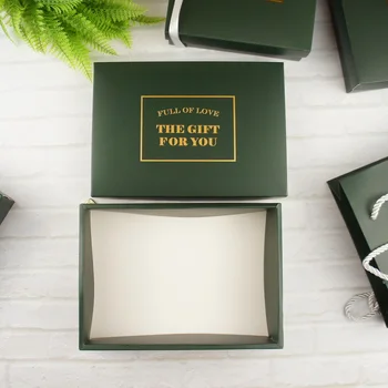 Juosvas žaliojo aukso dovanų dėžutėje dizainas 20*14*5.2 cm, Popieriaus Langelį, vestuves Saldainių, Sausainių Macaroon Kalėdų 