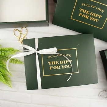 Juosvas žaliojo aukso dovanų dėžutėje dizainas 20*14*5.2 cm, Popieriaus Langelį, vestuves Saldainių, Sausainių Macaroon Kalėdų 