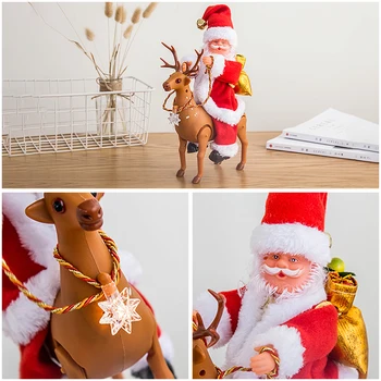 Kalėdų Lėlės Mielas Dovana Elektriniai Žaislai Kalėdų Senelio Lėlės Kalėdų Dekoracijos Namų Stiliaus Su Dviem Muzikos Kalėdų Dekoro