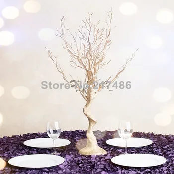 (jokių kristalų, įskaitant )aukso manzanita medžio vestuvių, vestuvių stalo medžio centerpieces