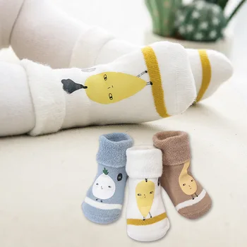 3 poros kūdikių kojinės rudens ir žiemos mielas animacinių filmų terry kojinės naujagimiui storas šiltas kūdikių kojinės bamblys kojinės drabužių accessories