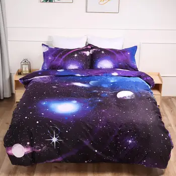 Vaikai Galaxy Patalynės Komplektas 3D Spausdinimo Star Antklode Padengti Užvalkalai Twin visą karalienės ir karaliaus dydžio lovos skalbiniai 3PCS namų tekstilės