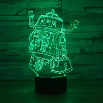Robotas LED 3D Naktį šviesos USB Spalvinga Kūrybos Nuotaiką, Stalas Stalo Dekoratyvinės Lempos Kūdikių Sleepping Atmosfera Lempos Geriausias Žaislas Dovanos
