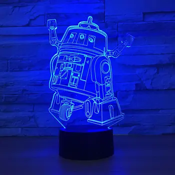 Robotas LED 3D Naktį šviesos USB Spalvinga Kūrybos Nuotaiką, Stalas Stalo Dekoratyvinės Lempos Kūdikių Sleepping Atmosfera Lempos Geriausias Žaislas Dovanos