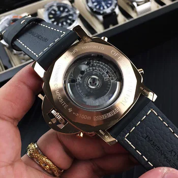Prabanga mens watch apvalus ciferblatas 41mm kristalų žiūrėti safyras veidrodis Gumos strapl watchband nemokamas pristatymas