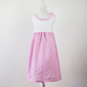 Karšto pardavimo vaikų boutique drabužių vaikams vasarą dėvėti suknelė kūdikio kaklo, pynimas suknelė