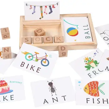 Naujos Medienos Rašybos Žodžių Žaidimą Vaikams Anksti Švietimo Žaislai Vaikams Mokymosi Mediniai Žaislai Montessori Ugdymo Įspūdį Žaislai