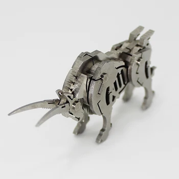 Raging Bull 3D Plieno Metalo Bendrą Mobilumo Miniatiūriniai Modelis Komplektai, Dėlionės, Žaislų, Vaikai, Berniukas Sujungimas Hobis Pastate