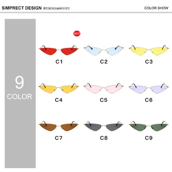 SIMPRECT Mažas, Cat Eye Akiniai nuo saulės Moterims 2020 Mados Retro Metalo Saulės Akiniai Derliaus Prekės Dizaineris Atspalvių Moterų Oculos