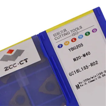 ZCC.CT QC16L175-R02 YBG205/QC16L185-R02 YBG205/QC16L200-R02 YBG205/QC16L250-R02 YBG205/QC16L300-R02 YBG205 CNC karbido įdėklai