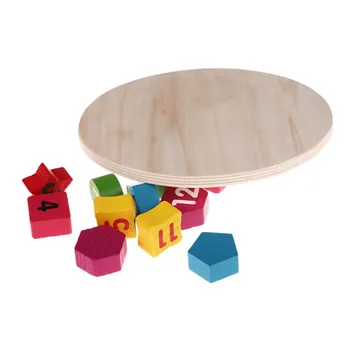 Vaikai Vaikų Švietimo Žaislai, Mediniai Skaitmeninis Laikrodis, Geometrijos Kaupimas Blokai Juokingi Žaislai