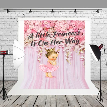 HUAYI Fone Naujagimių Audinio Fone, Pink Gėlių Royal Princess Baby Shower Foto Reklama Foto Studija Rekvizitai SM-013