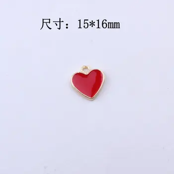 15*16 mm 20 URMU Neon Širdies Žavesio Valentino Diena Emalio Širdies Pakabukas už Karoliai, Auskarai Žavesio Komponentas Širdies Papuošalai Priėmimo