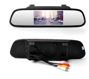 DHL ar Fedex 10vnt CCD HD Vandeniui Stovėjimo Monitorių LED, Naktinio Matymo, Automobilio Galinio vaizdo Kamera, 4,3 colių Automobilio galinio vaizdo Veidrodėlis