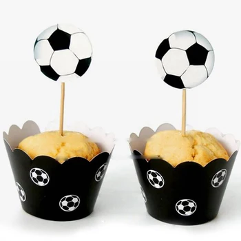24pcs Futbolo Pyragą Keksų Rėžtuvės Įpakavimo Vaikų Berniukų Laimingas Gimtadienio Prekių Torto Kepimo Apdaila