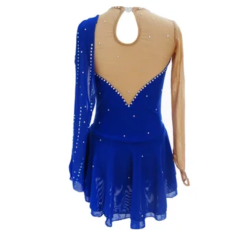 LIUHUO Ledo Čiuožimo Suknelė Moterų, Mergaičių Spandex Mėlyna Dailiojo Čiuožimo Volas Gimnastikos Čiuožimo Baleto Suknelė