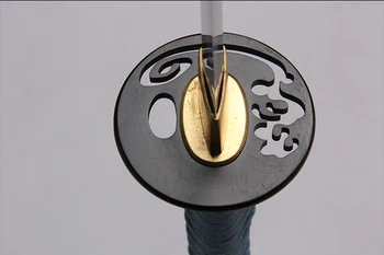 Metalo nekilnojamojo kardas aštrus katana kardai samurajus Handforged sulankstyti plieno rekvizitai dekoratyvinis geležies ir žalvario detalės mediniai apvalkalas