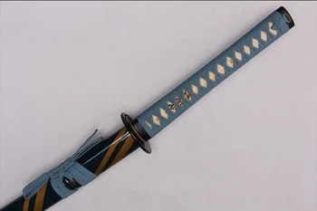 Metalo nekilnojamojo kardas aštrus katana kardai samurajus Handforged sulankstyti plieno rekvizitai dekoratyvinis geležies ir žalvario detalės mediniai apvalkalas