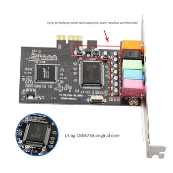 PCI Garso plokštė 5.1 CH CMI8738 Chipset o Skaitmeninio Garso plokštė-Desktop Pci Garso Plokštę TXC090
