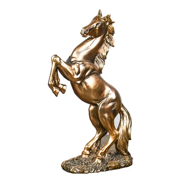 Nostalgiškas Dervos Arklių Statulų Figūrėlės Papuošalai, Aukso Arkliai Amatų Namų Dekoro Priedai Kūrybinio Verslo Vestuvių Dovanos