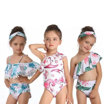 Kūdikių Mergaičių Maudymosi Split-Stiliaus vientisas Spausdinti Animaciją Raukiniai Bikini Vaikiškų maudymosi Kostiumėliai, Mergaičių maudymosi kostiumėlį, Maudymosi Kostiumas, Kostiumai
