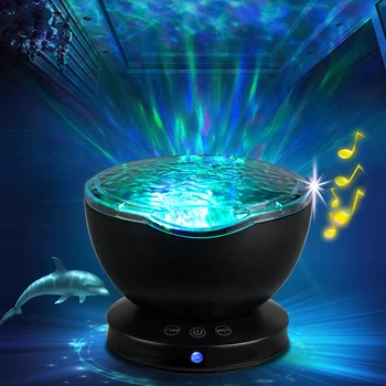 Aplinkos star Projektorius Vandenyno Bangų Miego mėnulio lempa USB Naktį Šviesos Kūdikių šviesos Vaikai dovanų Projektorius muzikos 2019