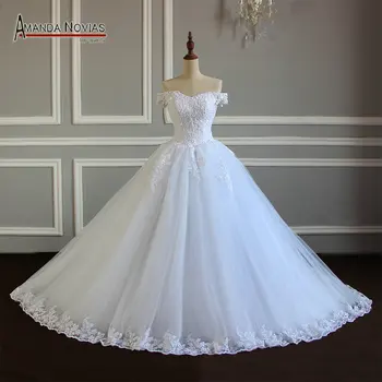 Off Peties Naujas Modelis Nėrinių Vestuvių Suknelės 2019 NS3372