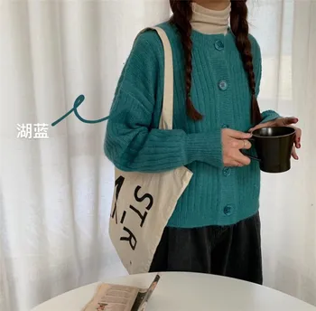 Megztiniai Moterims Dėvėti Laisvus Violetinė Kailis Rudens Ir Žiemos Universalus 2020 Naują Pavasario Ir Rudens Korėjos, Japonijos Megztas Megztinis