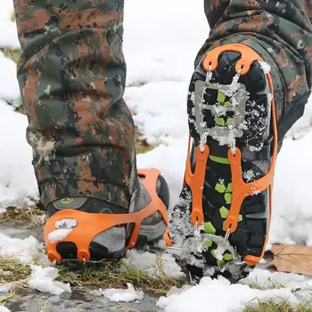 Lauko Laipiojimo Anti-Slip Kapliukai Žiemą Vaikščioti 18 Dantų Ledo Žvejybos Snowshoes Žygiai, Slidinėjimas Plieno Slydimo Batų Apima
