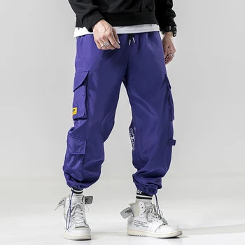 Vyriški darbo drabužių Pavasario korėjos Versija Streetwear Kojų Kelnės 2020 Naują Atsitiktinis Hip-Hop Mažų Kojų Sweatpants Kelnės Vyrams